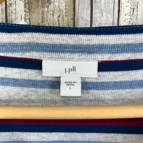 J. Jill Boat Neck Blue, Pink, & Red Striped Sweater - Picture 5 of 5